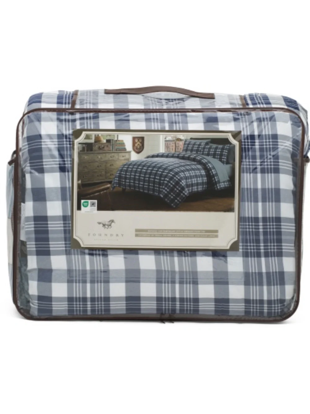 Foundry Navy & White Plaid 7 Piece comforter Set